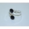 Sterling silver ring with 2 x 6mm rivoli (SS29)